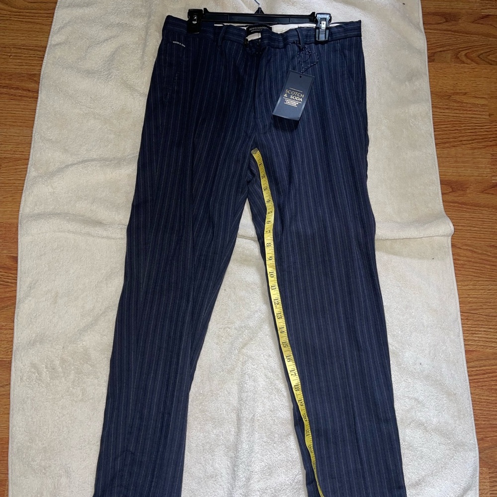 Men's Navy Pinstripe Pants